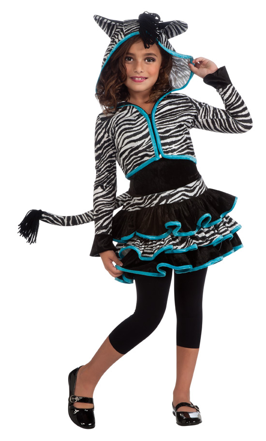 Zebra Hoodie Girls Costume