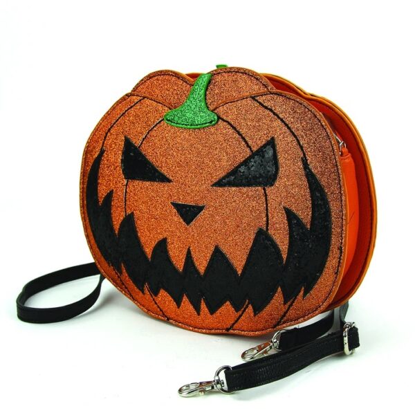 Sleepyville Critters - Pumpkin Two Faced Jack O Lantern Crossbody Bag