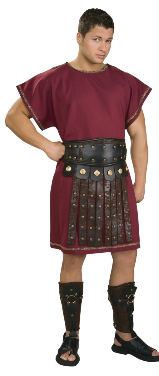 A person wearing Roman-style Burgundy Tunic