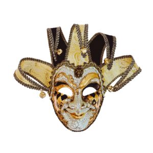 Venetian Jester Mask Black/Gold