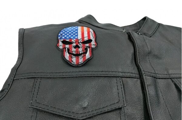 American Flag Skull Patch