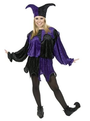 Purple and Black Plus Size Jester Costume