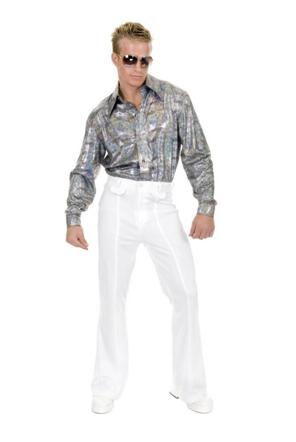 White Deluxe Disco Pants Adult Size - Screamers Costumes