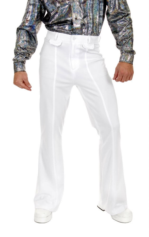 White Deluxe Disco Pants Adult Size