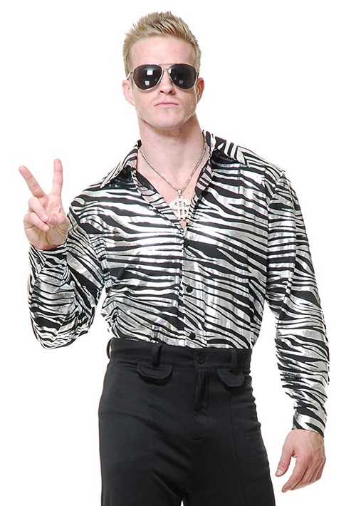 Zebra Print Men's Disco Shirt