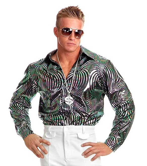 Psychedelic Swirl Men's Plus Disco Shirt