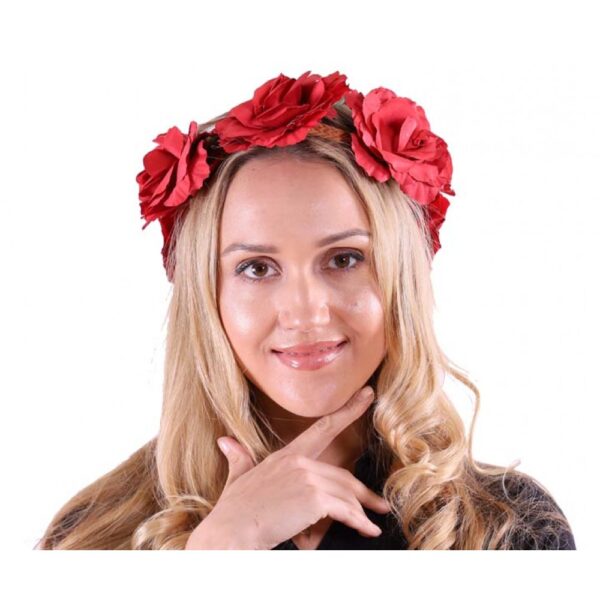 Carole Baskin Red Rose Flower Headband