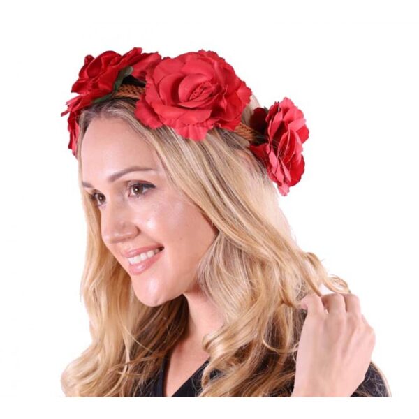 Carole Baskin Red Rose Flower Headband
