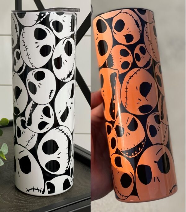 Jack Skellington 20oz UV Orange Skinny Tumbler