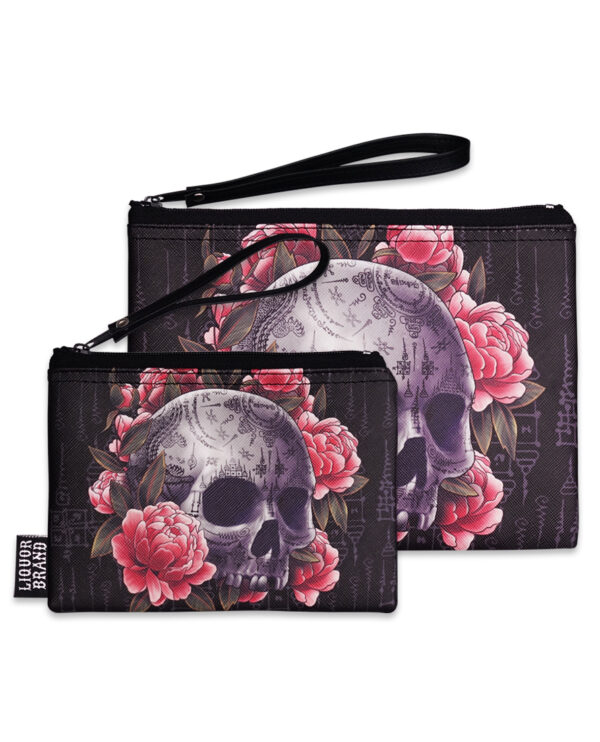 Sak Yant Skull & Roses Pouch and Coin Purse Combo