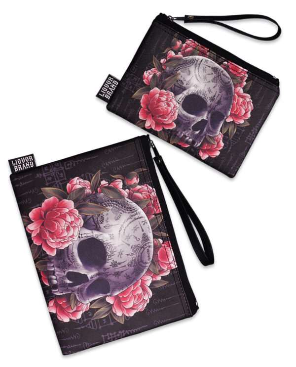 Sak Yant Skull & Roses Pouch and Coin Purse Combo