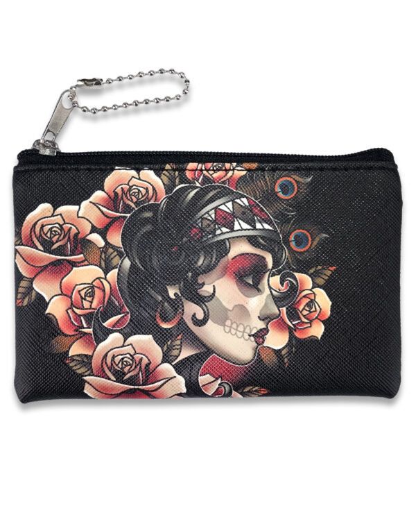 Gypsy Roses Skull Flowers Tote Bag Purse