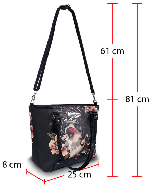 Gypsy Roses Skull Flowers Tote Bag Purse