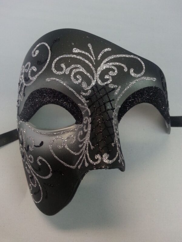 Phantom of the Opera Mask - Black & Silver