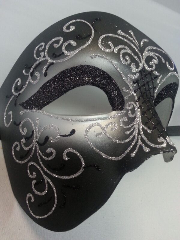 Phantom of the Opera Mask - Black & Silver