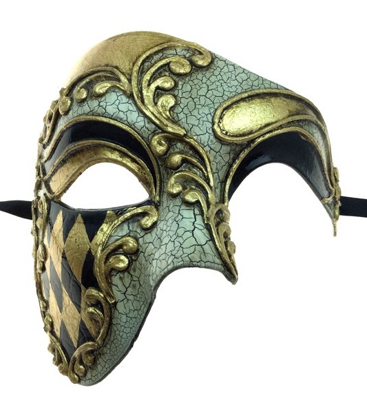 Phantom Of the Opera Deluxe Mask Gold