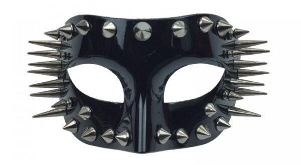 Men's Black Half Mask with Spikes