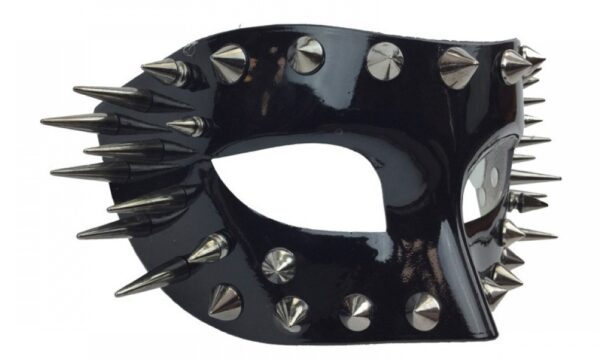 Men's Black Half Mask with Spikes