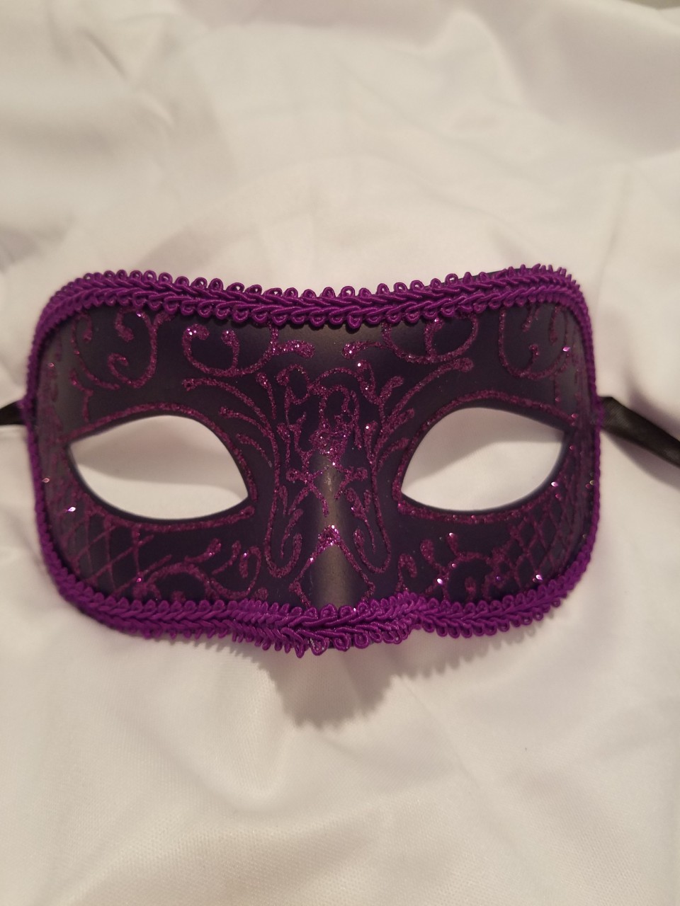 Purple with Glitter Mardi Gras Mask