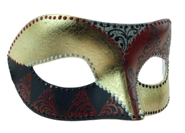 Red and Gold Men's Masquerade Mask