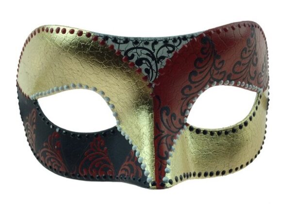 Red and Gold Men's Masquerade Mask