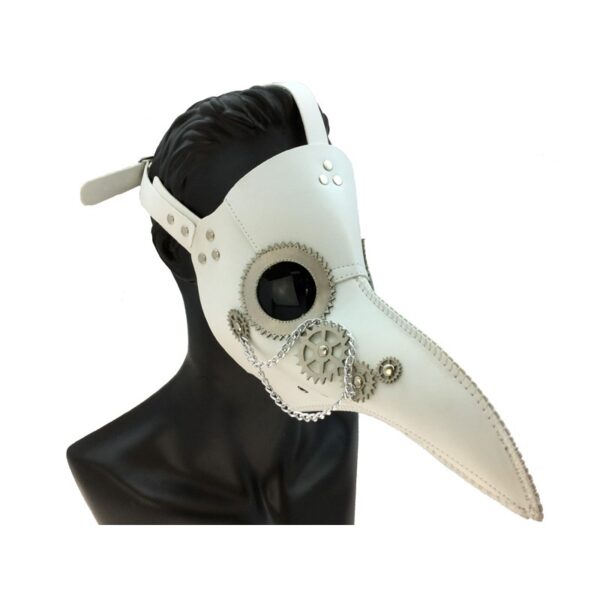 Plague Dr. Steampunk White Leather Mask