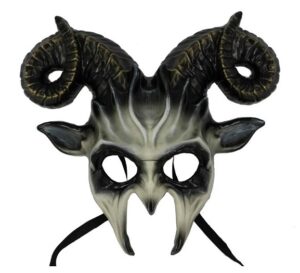 Men's Deluxe Goat Masquerade Mask - Black & White