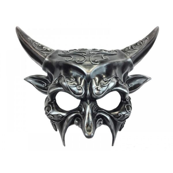 Men's Deluxe Silver Devil Masquerade Mask