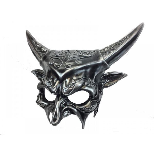 Men's Deluxe Silver Devil Masquerade Mask