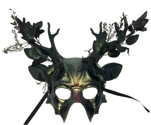 Green Forest Deluxe Deer Masquerade Mask