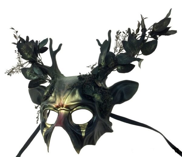 Green Forest Deluxe Deer Masquerade Mask