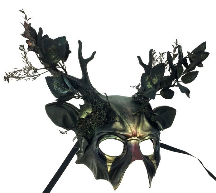 Green Forest Deluxe Deer Masquerade Mask