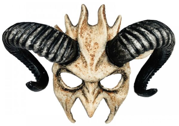 Men's Deluxe Horned Bone Devil Mask