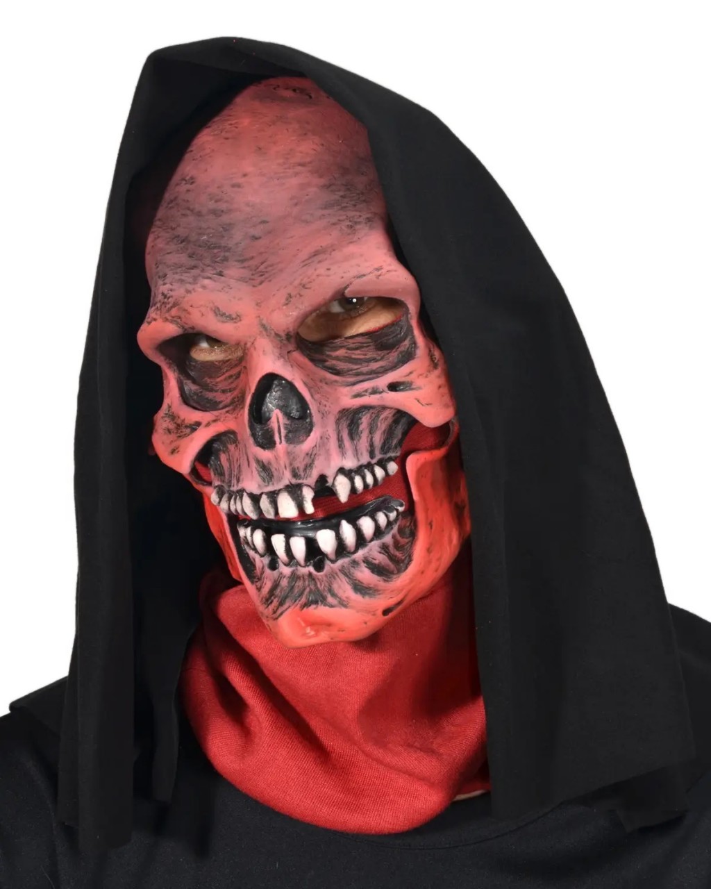 Red Death Latex Mask with Hood
