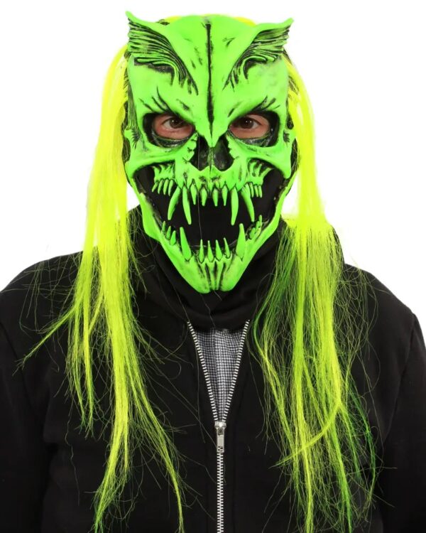 UV Nuclear Option (Green Glow) Demon Latex Mask