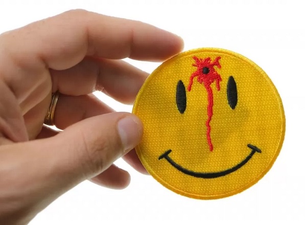 Shot Smiley Iron On Patch