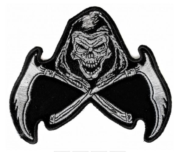 Reaper Skull and Scythe Clock Patch