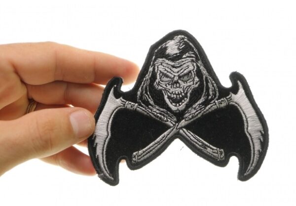 Reaper Skull and Scythe Clock Patch