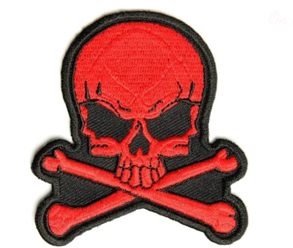 Red Skull and Bones Patch