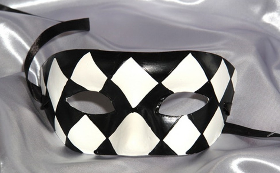 Black and White Papier Mache Masquerade Mask