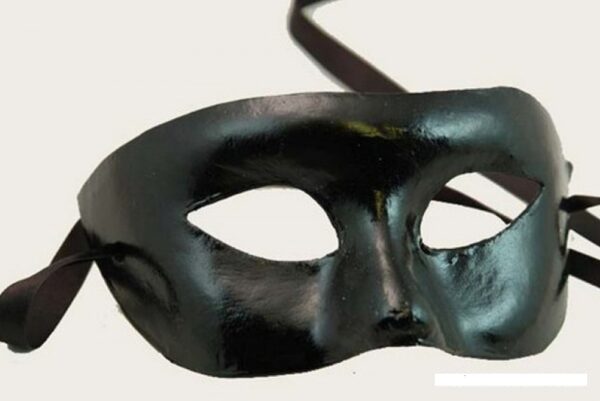 Black Papier Mache Masquerade Mask
