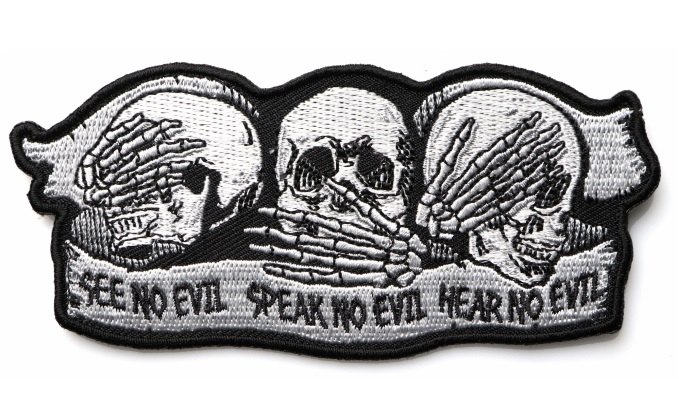 See no Evil Speak No Evil Hear No Evil Skull Patch