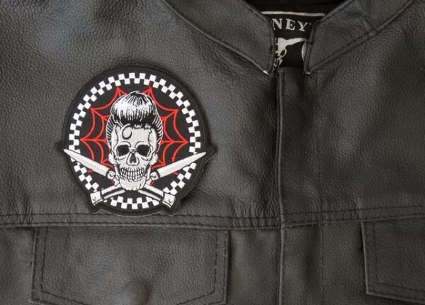 Switchblades Billy Skull Spider Web Patch