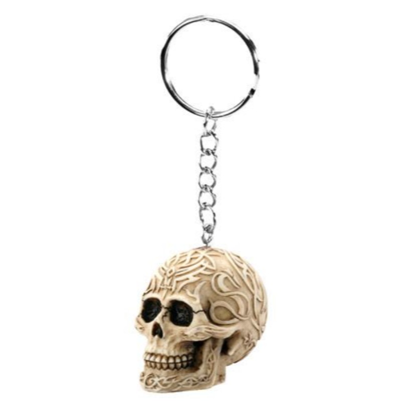 Tribal Skull Keychain