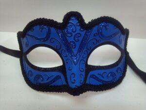 Blue and Black Masquerade Mask