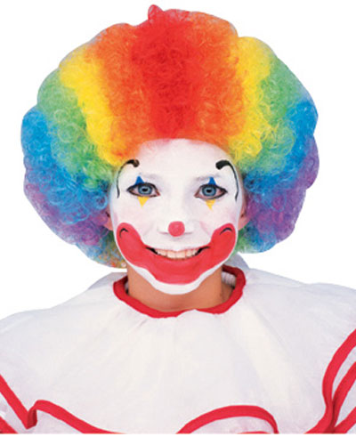 Multi Colored Rainbow Clown Wig Child Size