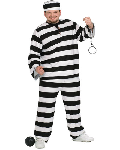 Convict Man Plus Size Costume