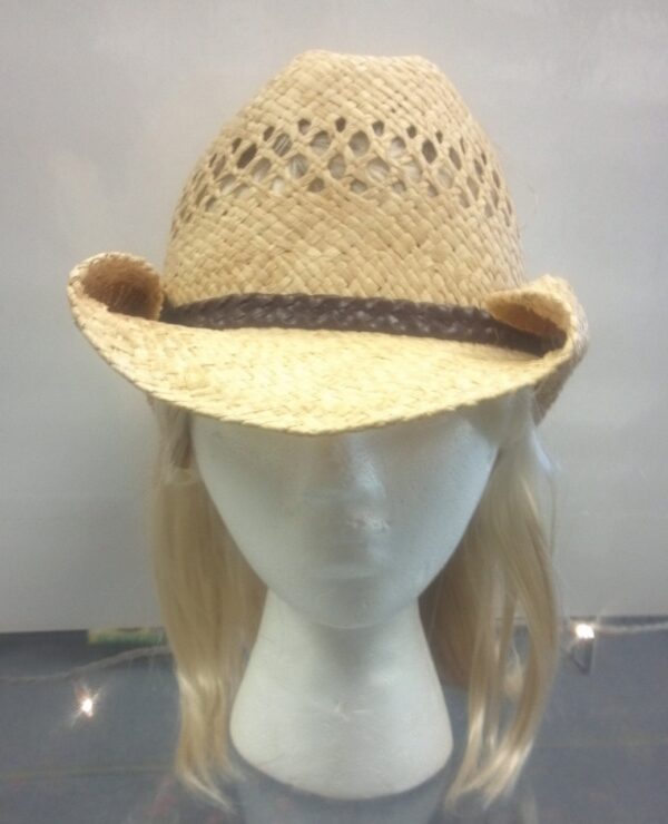 Rolled Brim Tan Cowboy Hat