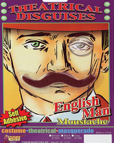 English Man Moustache Brown