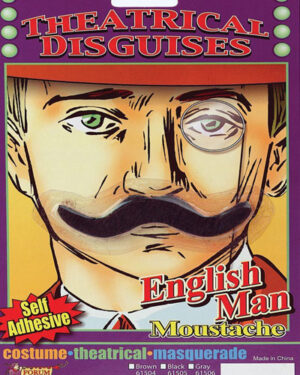 English Man Moustache Black